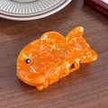 Oranje koi goudvis haarklem gemaakt van acetaat met een marmeren patroon design - Oranje-8.8cm