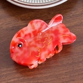 Elegante koi vis haarklem gemaakt van oranje gemarmerd acetaat met gouden details - Rood-8.8cm