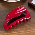 Grande pince à cheveux rouge foncé en acétate de cellulose avec inscription dorée - Grand / Rouge (6050014774530)