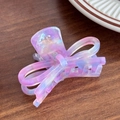 Bow claw clip in iridescent purple and blue resin with pearlescent finish - Dreamy Purple
