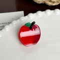 Süße Haarspange aus Acetat in Form eines roten Apfels mit grünem Blatt für Damen - Roter Apfel-2.5cm