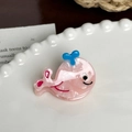 Mini-Haarklammer in rosa Walform aus marmoriertem Acetat für süßes Tierstyling - Hellrosa Wal-3.3cm