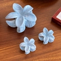 Light blue marble texture flower hair claw clips set including one large and two small sizes - Blue Style (2560) / One Group (1 Large 2 Small)