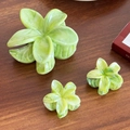 Green marble ink-wash floral hair claw set with one large and two small clips - Green Style (2560) / One Group (1 Large 2 Small)