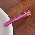 Lila Haarspange, halbtransparent mit Gold-Clip und France Handmade Beschriftung - 8cm / Lila