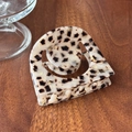 Pinza per capelli in acetato tartarugato con design semicerchio cavo e stile artigianale - Beige Caffè Maculato Con Logo Dorato
