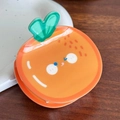 Simpatica molletta per capelli a forma di arancia in acetato lucido con viso cartoon - Arancia