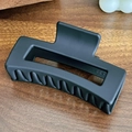 Pinza per capelli rettangolare nera opaca in silicone per capelli folti - Quadrato-Nero