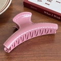 Pince à cheveux rose Morandi avec couture blanche vintage sur une table en bois - Style Standard Minimaliste / 11.5CM / Rouge Rose