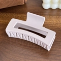 Molla per capelli rettangolare in silicone grigio chiaro opaco su base di legno - Quadrato-Rosa Chiaro