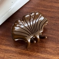 Elegant dark brown ginkgo leaf acetic acid hair clip with glossy resin finish - Dark Coffee