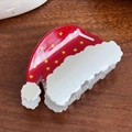 Cute Santa hat Christmas hair claw clip with red glitter acrylic and star pattern - Christmas Hat