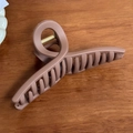 Unbreakable matte brown large shark hair claw clip for thick hair styling accessories - Twist-Brown