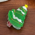 Sparkling green sequin Christmas tree hair claw clip with colorful festive ornaments - Christmas Tree