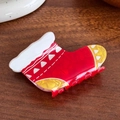 Cute Christmas stocking hair claw clip in red and white festive holiday design - Shoe