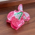 Pince à cheveux cerise mignonne en acétate marbré rose pour coiffures quotidiennes - Cerise Rose