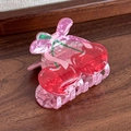 Pince à cheveux cerise rose translucide pour femmes avec un design de fruit doux - Cerise Rouge