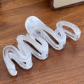 Large wavy jelly hair claw clip with white and grey marble texture acetate finish - Snake Light Purple