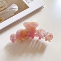 Pink and orange marble acetate hair claw clip for elegant bun hairstyle styles - Floral Light Purple / 9.6cm
