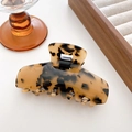 Elegant tortoiseshell acetate hair claw clip for bun hairstyles with glossy amber finish - Beige Tortoise Shell / 9.5CM