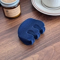 Elegante molletta per capelli in velluto floccato blu navy con finitura opaca - Ellisse / Blu