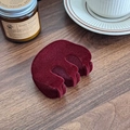 Molla per capelli floccata rosso vino minimalista con texture in velluto elegante - Ellisse / Borgogna