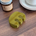 Pinza per capelli in velluto verde oliva con design a onde per fissare la coda di cavallo - Ellisse / Giallo Limone