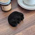 Pince à cheveux noire floquée élégante pour femme avec finition texture velours - Ellipse / Noir