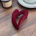 Pince à cheveux cœur minimaliste floquée bordeaux foncé avec une texture mate - Cœur / Bordeaux