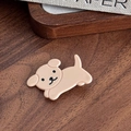 Cute light brown puppy hair clip with minimalist cartoon design and smooth finish - Dog Style / Yellow Dog