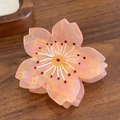 Pince à cheveux fleur de cerisier en acétate rose avec finition nacrée - Rose