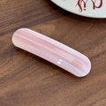 Fermaglio per capelli in acetato rosa marmorizzato con scritte dorate a mano - Righe Rosa