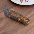 Fermaglio per capelli in acetato fatto a mano con motivo tartarugato ambra e blu - Blu Marrone