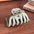 Matte Morandi green shark hair clip for women with thick hair in sleek minimal pumpkin style - Green