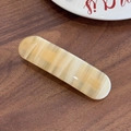 Barrette rectangulaire élégante en acétate avec motif de marbre beige et marron clair - Jaune Lavis