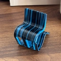 Elegante haarklem van acetaat met blauwe en zwarte verticale strepen voor paardenstaarten - Blauw