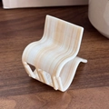 Elegant beige and brown striped acetate hair claw clip with a wavy design and smooth finish - Apricot