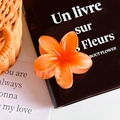 Eleganter orangefarbener Blumen-Haarkrebs mit glänzendem Frangipani-Design für Damen - Orange-8cm