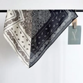 Retro zijden sjaal met paisley-patroon in tweekleurig beige en zwart vintage design - Zwart Wit