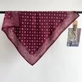 Bordeauxrode zijden vierkante sjaal met paisley-patroon, veelzijdig als haarband - 68*68cm / Paars