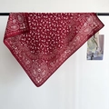 Klassisches rotes Paisley-Seidenquadrattuch für Damen mit Blumenmuster auf weißem Hintergrund - 68x68cm / Rot