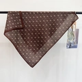 Bruine vierkante paisley sjaal met zachte katoen-linnen textuur voor veelzijdige herfst-winter - 68*68cm / Bruin
