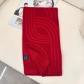 Thick warm dark red sheep wool scarf for women with modern geometric patterns and soft texture - 20x160cm / Floral Red