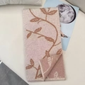 Dicker beiger Winterstrickschal mit braunem Blattmuster-Jacquard-Gewebe - Hellbeige Mix
