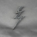 Vintage oxidized lightning bolt necklace pendant with industrial textured metal finish - Pendant Only (No Chain)