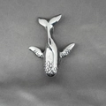 Vintage whale pendant necklace in titanium steel with detailed textures for men - Pendant Only (No Chain)
