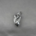 Collana con ciondolo a cuore anatomico retrò in acciaio inossidabile argento stile punk - Solo Ciondolo Colore Acciaio (Senza Catena)