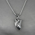 Collana vintage in acciaio inossidabile con ciondolo a cuore anatomico realistico - Ciondolo Colore Argento con Catena