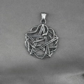 Ciondolo a forma di pentacolo e serpente in acciaio inox con finitura gotica retrò - Solo ciondolo (Senza catena)