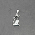 Elegante zilveren kattenhanger met strass-strikje voor modieuze dameskettingen - Stijl B - Alleen Hanger (Zonder Ketting)